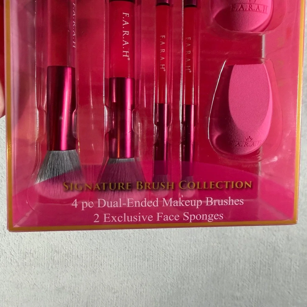 F.A.R.A.H. Signature Brush Collection 4pc Dual-Ended Brushes 2‎ Sponges 6PCW-FHB
